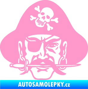 Samolepka Pirát 002 pravá světle růžová