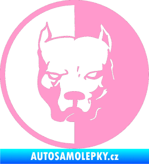 Samolepka Pitbull 001 kruh pravá světle růžová