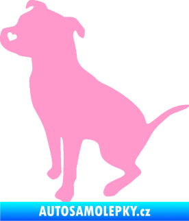 Samolepka Pitbull 005 levá světle růžová