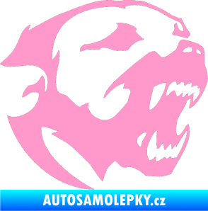 Samolepka Pitbull hlava 001 pravá světle růžová