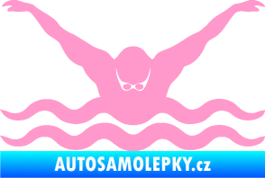 Samolepka Plavání 001  světle růžová