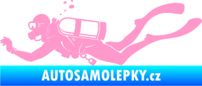 Samolepka Potápěč 011 levá světle růžová