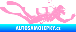 Samolepka Potápěč 011 pravá světle růžová