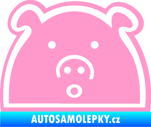 Samolepka Prasátko JDM styl světle růžová