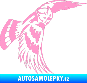 Samolepka Predators 081 pravá sova světle růžová