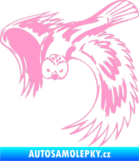 Samolepka Predators 085 levá sova světle růžová