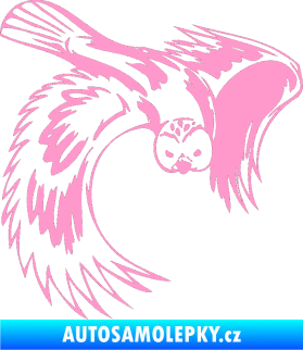Samolepka Predators 085 pravá sova světle růžová