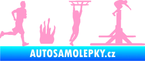Samolepka Překážkové závody 001 pravá OCR světle růžová