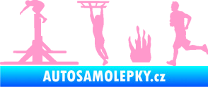 Samolepka Překážkové závody 001 levá OCR světle růžová