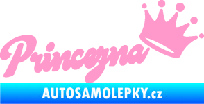 Samolepka Princezna s korunkou 001 nápis světle růžová