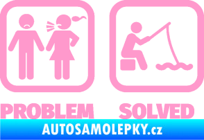 Samolepka Problem?  Solved 006  na ryby světle růžová