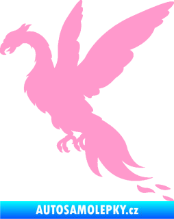 Samolepka Pták Fénix 001 levá světle růžová