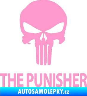 Samolepka Punisher 002 s nápisem světle růžová