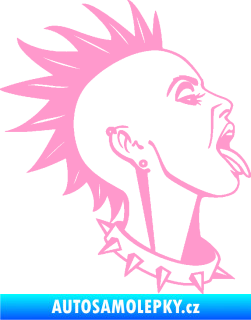 Samolepka Punk rocker lady pravá světle růžová