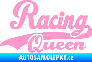 Samolepka Racing Queen nápis světle růžová