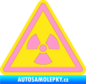 Samolepka Radioactive barevný trojúhelník světle růžová