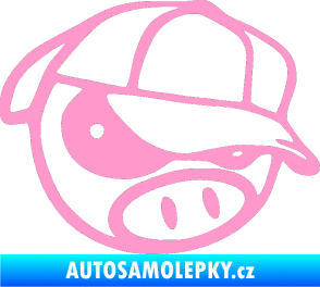 Samolepka Rally pig 003 pravá světle růžová