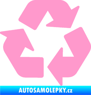 Samolepka Recyklace 001 symbol světle růžová