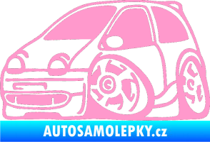 Samolepka Renault Twingo karikatura levá světle růžová