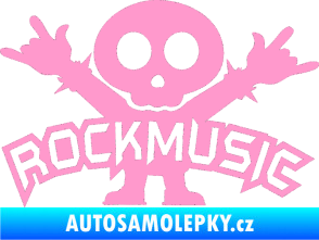 Samolepka Rock music fanda světle růžová