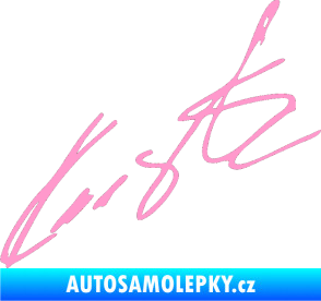 Samolepka Podpis Roman Kresta  světle růžová