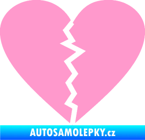 Samolepka Rozbité srdce 001  světle růžová