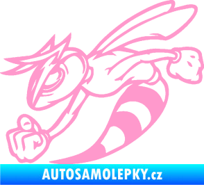 Samolepka Rozzuřená vosa 001 levá světle růžová