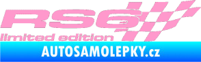 Samolepka RS6 limited edition pravá světle růžová