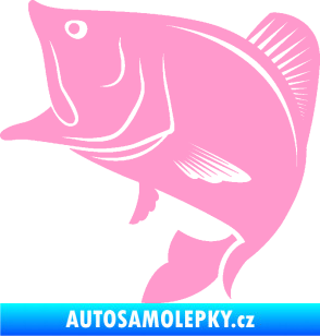 Samolepka Ryba 009 levá světle růžová