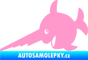 Samolepka Ryba 023 piloun levá světle růžová