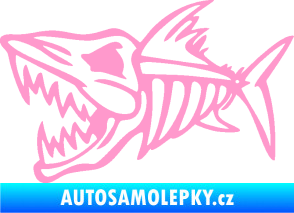 Samolepka Ryba kostra 002 levá světle růžová