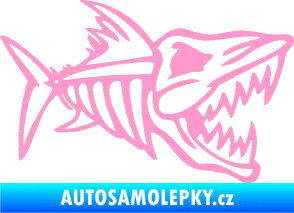 Samolepka Ryba kostra 002 pravá světle růžová