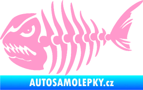 Samolepka Ryba kostra 004 levá světle růžová