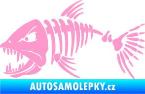 Samolepka Ryba kostra 005 levá světle růžová