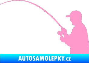 Samolepka Rybář 001 levá světle růžová