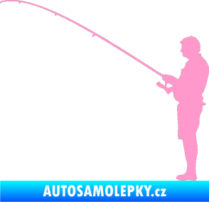 Samolepka Rybář 008 levá světle růžová