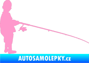 Samolepka Rybář 009 pravá světle růžová