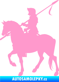 Samolepka Rytíř na koni levá světle růžová
