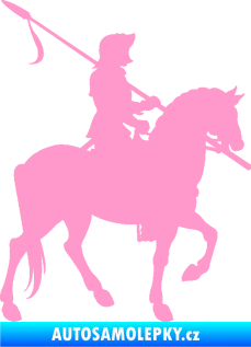 Samolepka Rytíř na koni pravá světle růžová