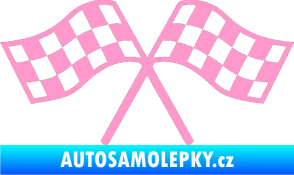 Samolepka Šachovnice 065 světle růžová