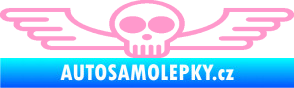 Samolepka Samolepka na zadní sklo 001 lebka s křídly světle růžová