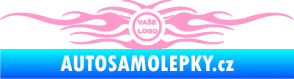 Samolepka Samolepka na zadní sklo plameny se znakem světle růžová