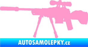 Samolepka Samopal 008 levá světle růžová