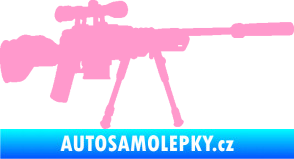 Samolepka Samopal 008 pravá světle růžová