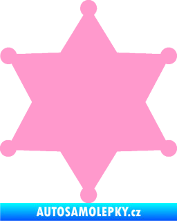 Samolepka Sheriff 002 hvězda světle růžová