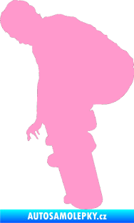 Samolepka Skateboard 003 levá světle růžová