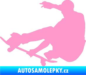 Samolepka Skateboard 009 levá světle růžová