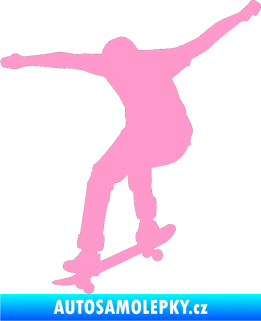 Samolepka Skateboard 011 levá světle růžová