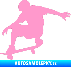 Samolepka Skateboard 012 levá světle růžová