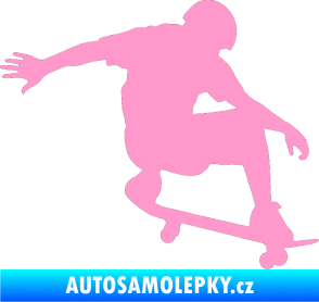 Samolepka Skateboard 012 pravá světle růžová